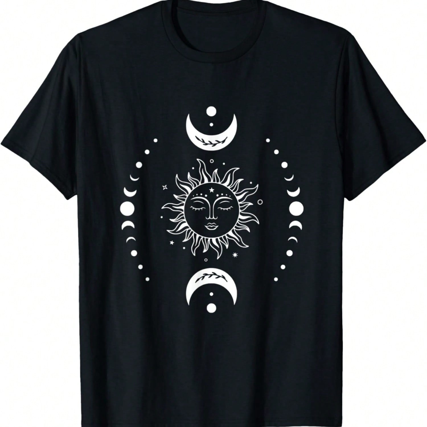 Boho Sun And Moon Celestial Crescent Moon Phases Halloween T-Shirt S разноцветный