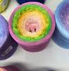 300g/pcs Colorful Pure Cotton Cake Gradient Cotton Rainbow DIY Scarf Shawl Skirt Wool Yarn Crochet