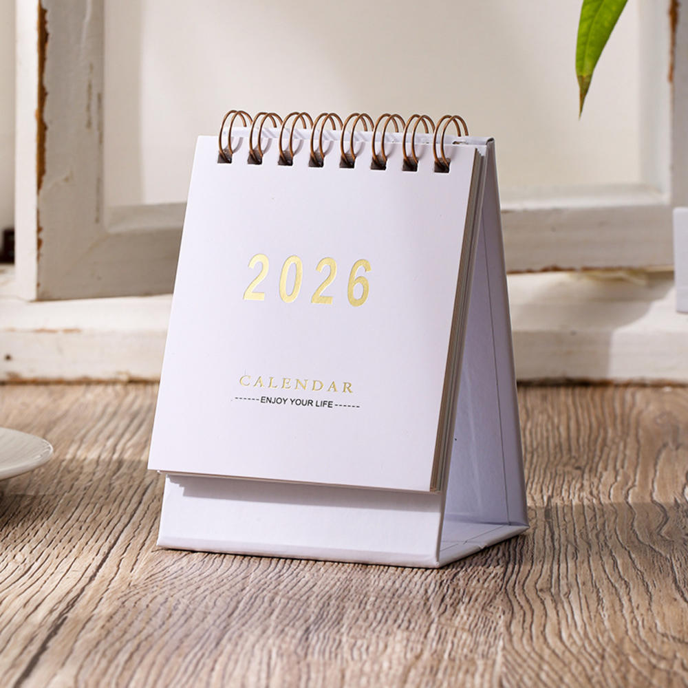 Thicken Mini Pink Desk Calendar 2026 2026 Simple Ins Tabletop Calendar Flip Monthly Notepad Schedule Planner Calendar Office Use