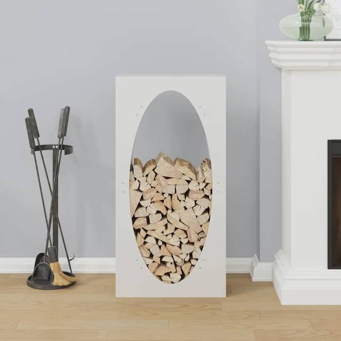 VidaXL Firewood Rack White 50x23x100 Cm, Fireplace Log Holder, Log Holder, Log Rack, 864182