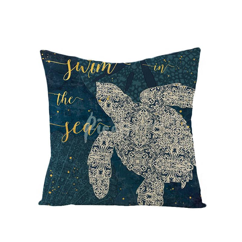 Home Marine Life Polyester Printed Pillow Case Combination Car Pillow Cushion Cover
