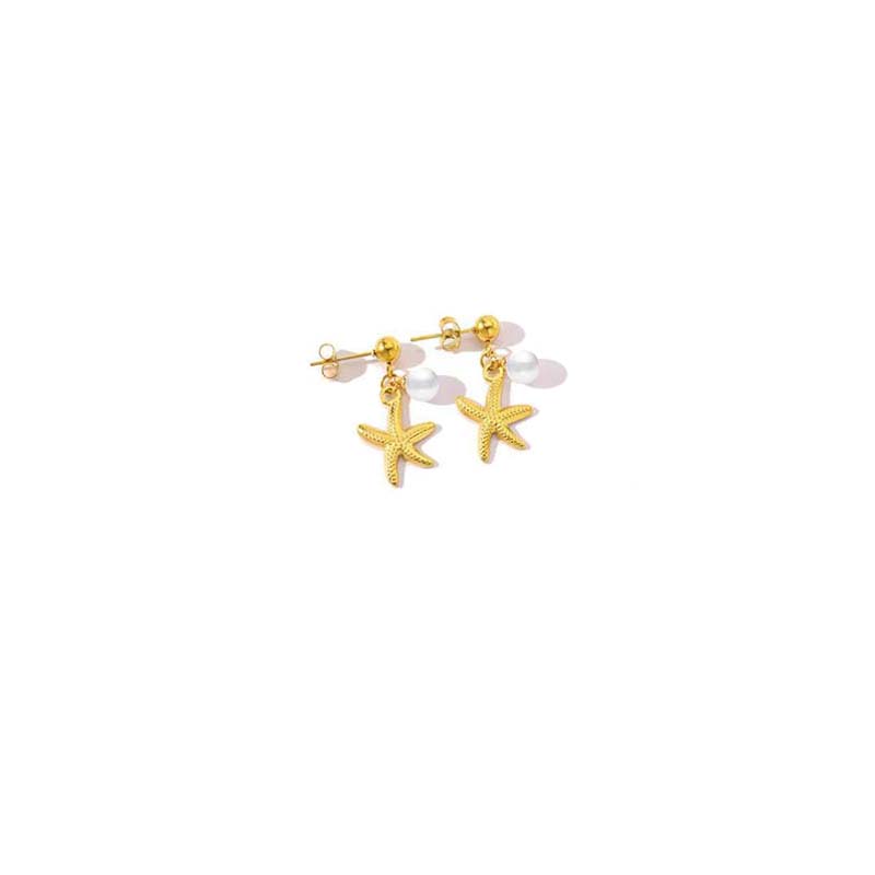 Stainless Steel Starfish Shell Pendant Necklaces For Women Fashion Gold Color Clavicle Chain Choker Beach Jewelry Summer Gifts
