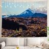 White Winter Snow Wall Tapestry, Colorful Three Wall Hanging Large Tapestry Decoration Polyester Fiber White Hem Around for Dorm
