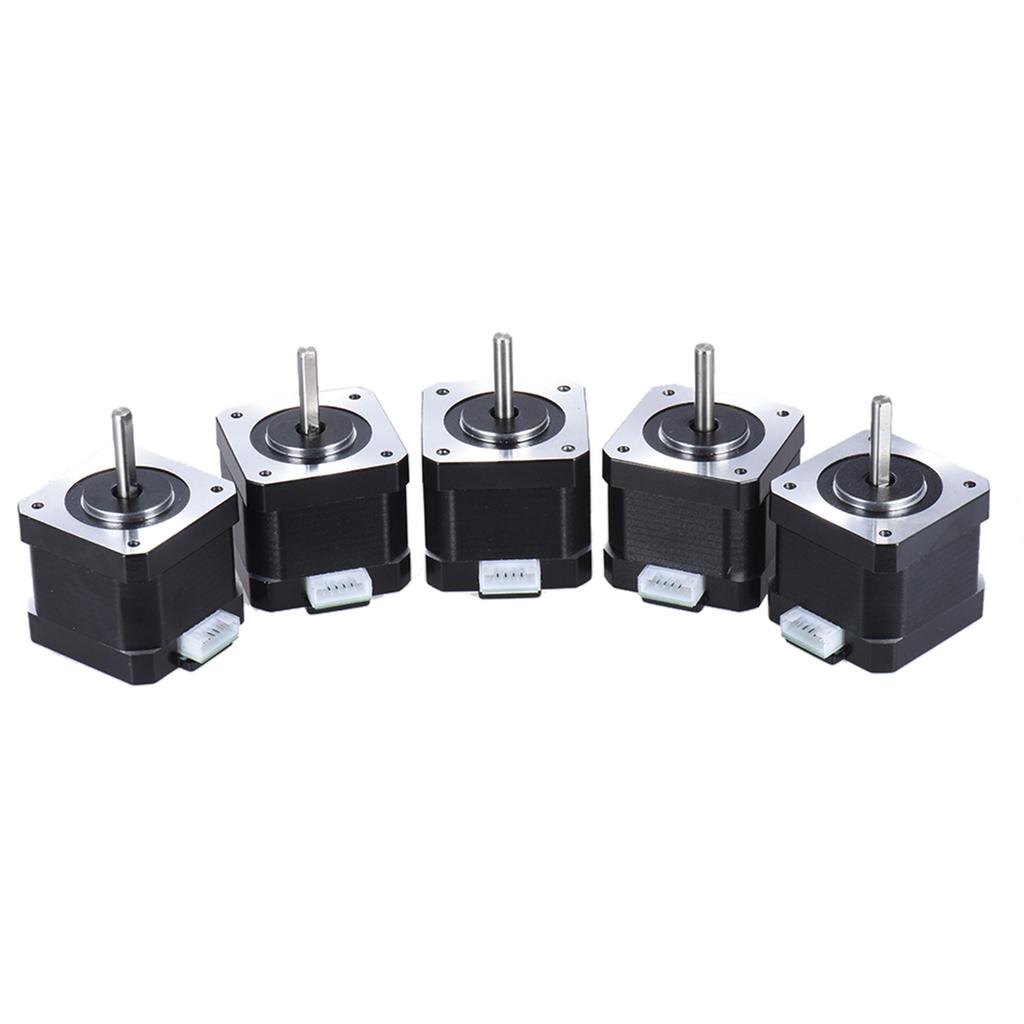 5pcs Nema 17 Stepper Stepping Motor Drive Control 2 Phase 1.8 Degree 0.9A 0.4N.M 42mm with Ld Cable 3D Printer/CNC Accessory Replacement