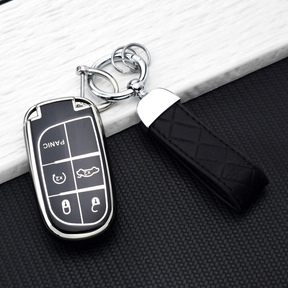2/3/5 Buttons Tpu Car Key Case For Jeep Grand Cherokee Renegade For Dodge Ram Charger Challenger Journey Durango Fiat Key Cover