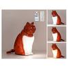 Cat-Shaped Night Light with Aromatherapy Bedside Table Lamp with Sound Function Rechargeable Soft Warm Glow Decorative Figurine Gift for Home Office