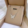 High Grade Butterfly Locket Bow Pendant Necklace Stainless Steel Fashion Geometric Choker Jewelry Party Gifts For Women Girls