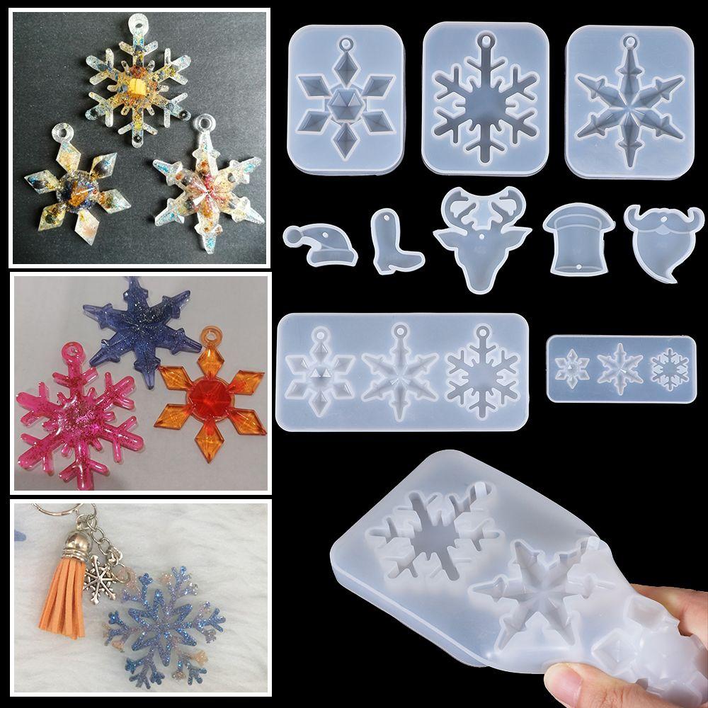 Jewelry Crafts Home Decoration Snowflake Resin Molds Silicone Pendant Epoxy Resin Mold Christmas Gift