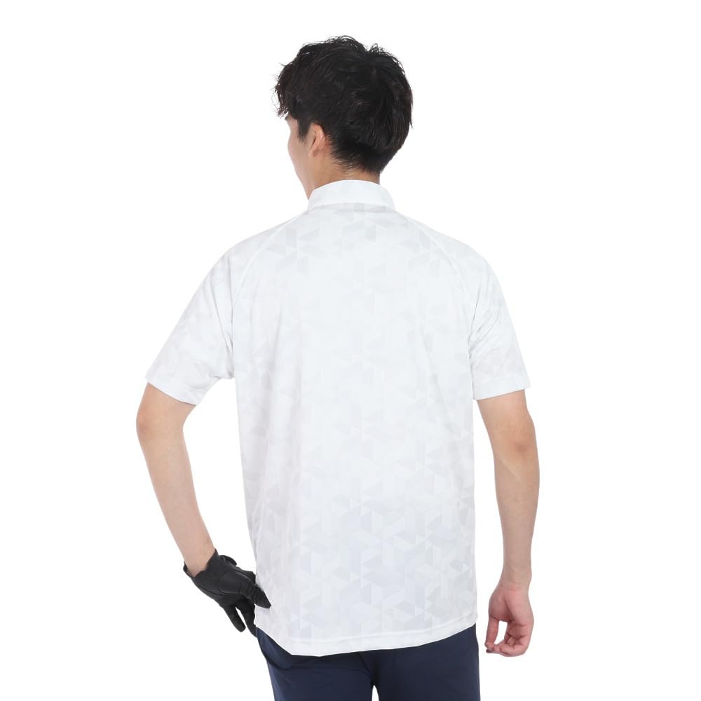 BRIDGESTONE Golf AGM08A Men's Short Sleeve Golf Shirt, White