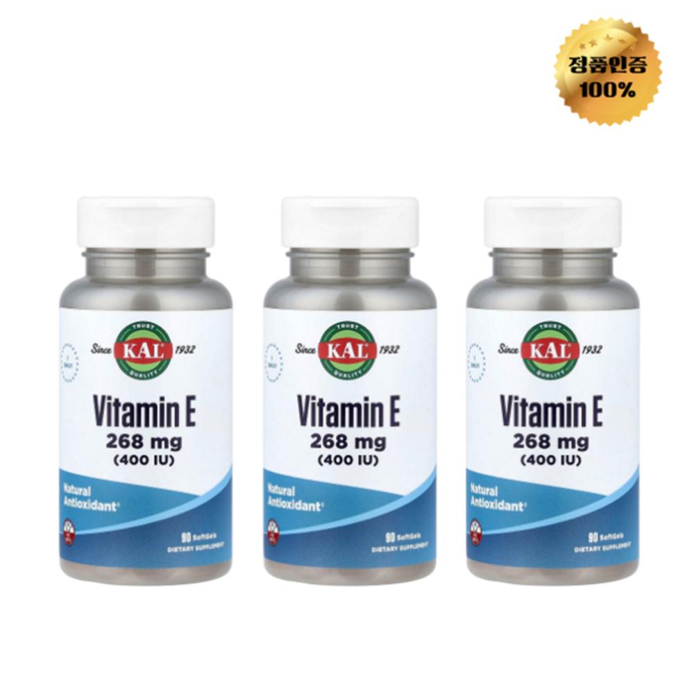 KAL Vitamin E 400IU Softgels 90 Tablets 3 pcs