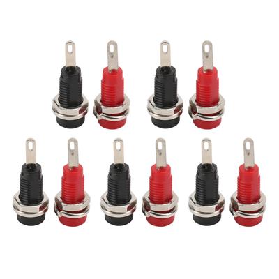 J.40003 2mm Bananenstecker Buchse Adapter Panel Mount Binding Post mit Innenfeder Blatt Schwarz und