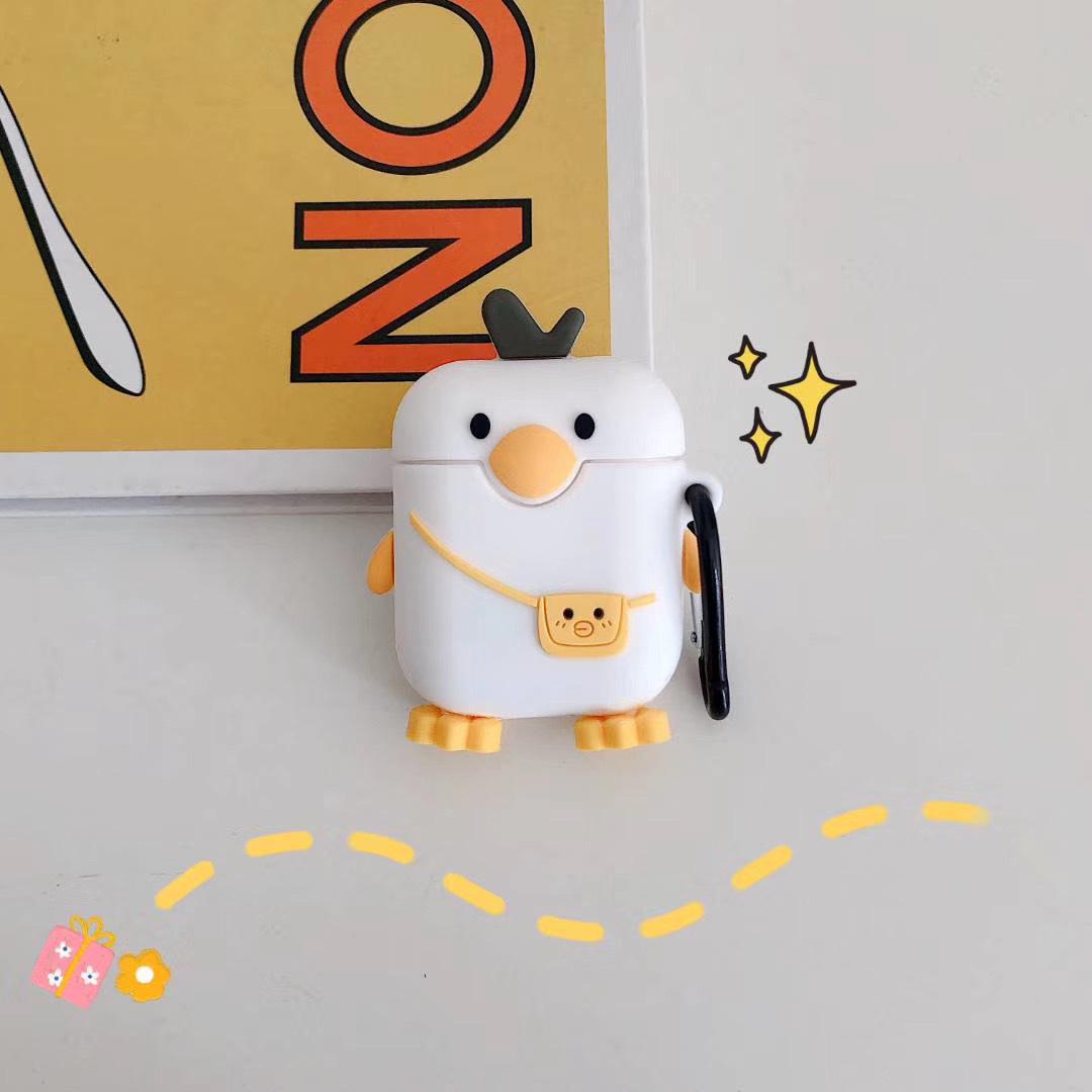 

Милый мультяшный силиконовый защитный чехол для Airpods 2 1 защитный чехол для гарнитуры Airpods Pro For Airpods 1/2 жёлтый