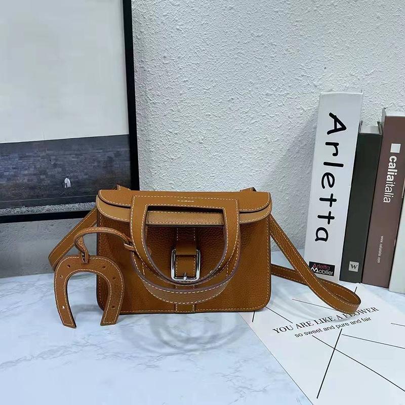 

Сумка-подкова из натуральной кожи, новая сумка-тоут, многослойная воловья кожа, сумка-седло двойного назначения, ручная сумка-конверт для почтальона 21x7x16cm