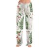 Women's Christmas Print Plush Casual Pants Cozy Holiday Pants for Winter Everyday Wear