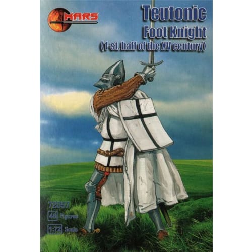 Mars Figures 1/72 Scale Teutonic Knights, Foot Knights, 15th Century, 12 Poses, 48 ??Figures, Plastic Model Kit ORM72057