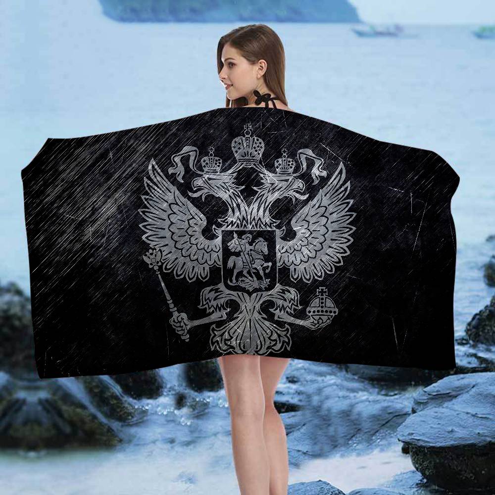 R-Russia Flag Microfiber Blanket Quick Drying Beach Towels Oversized Printing Super Absorbent Pool Towel Blanket