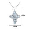 S925 Silver Pendant Necklace,cross Deisgn with Natural Real Gemstone Sky Blue Topaz Fine Jewelry Elegant and Noble Female Gift
