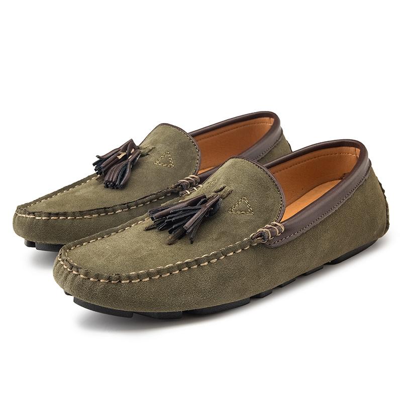 Italian Walking Shoes New Men Loafers Soft Moccasins Summer Shoes Man High Quality Mens Shoes Casual Suede Leather Driving Flats