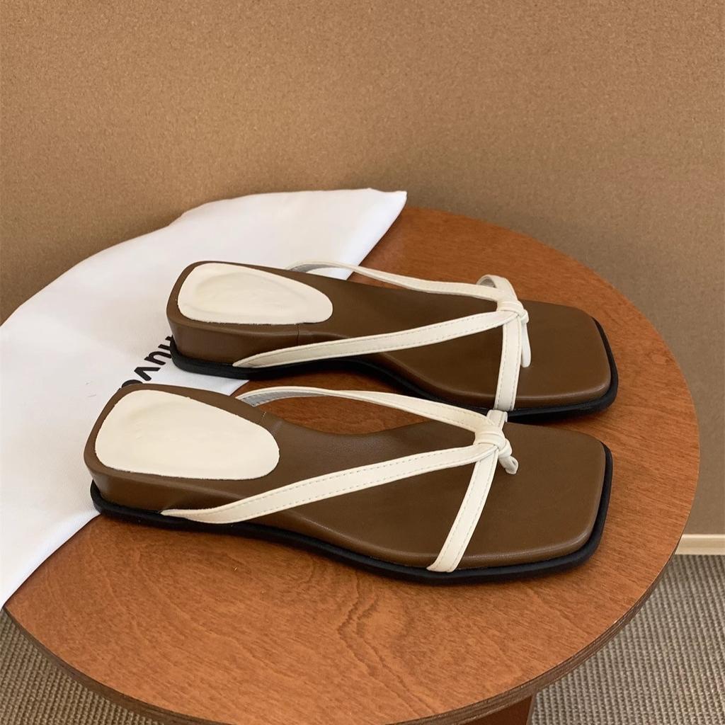 Thick-soled wedge slippers women's summer wear new temperament soft-soled toe sandals vacation beach shoes