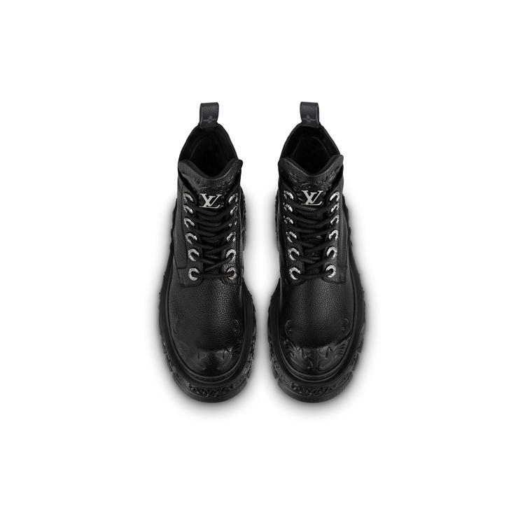 Louis Vuitton Short Combat Boots Men's Black 1AB8NF