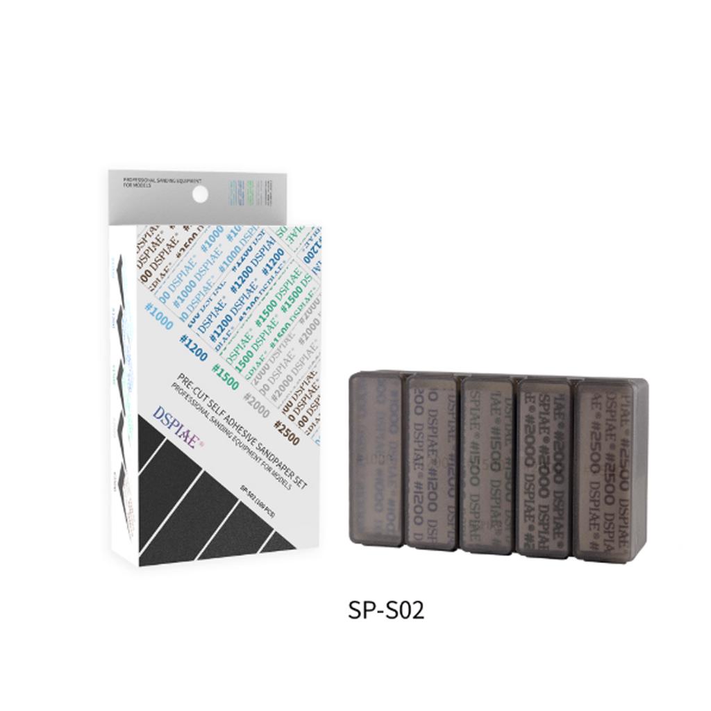 DSPIAE SP-S Pre-Cut Sandpaper Set Self-Adhesive Modeling Tools for DIY Hobby Accessory Model Kit Building Abrasive Sands