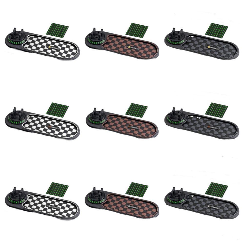 Rotatable Car Dashboard Phone Holder Anti Slip Anti Slip Phone Pad Parking Number Plate  Interior