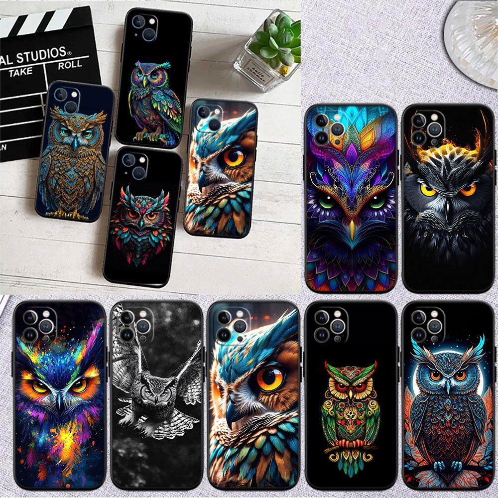 PP15 Cartoon Owl Soft Shell Phone Case for OPPO A3 Pro A72 A74 A76 A77 A77S A78 A79 A94 A95 A18 A40M A58