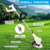 21V Cordless Grass Trimmer Electric 3-in-1 Lightweight with 2x2.0Ah Lithium-ion Batteries Charger Lawn Mower Edger Brush Cutter