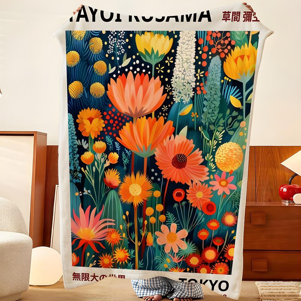 Artist Y-Yayoi K-Kusama Throw Flannel Throw Blanket, Lightweight Cozy, Durable Washable Cute Cool