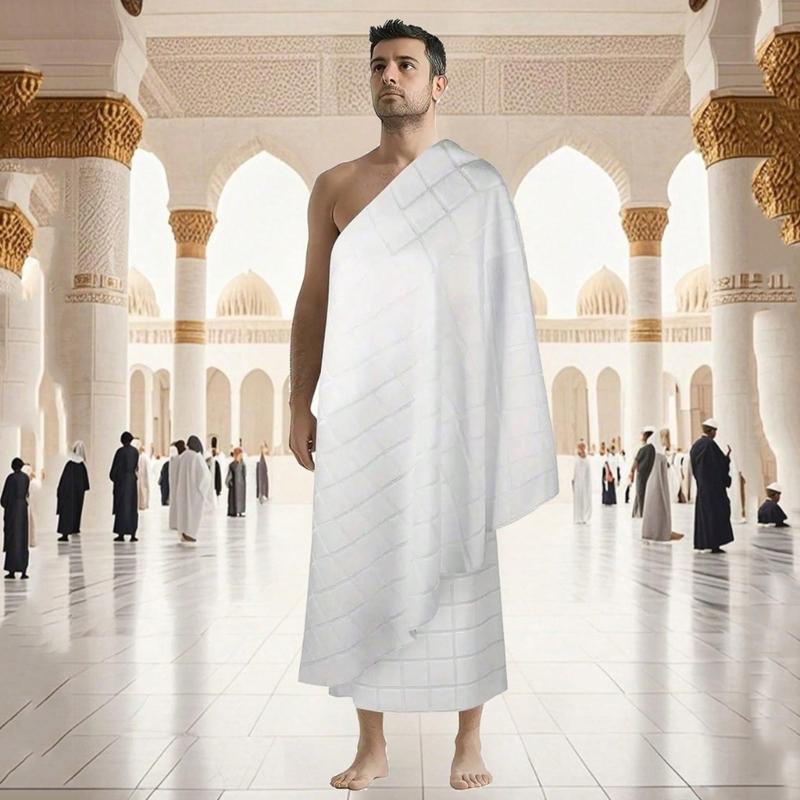 Ihram Handtuch Set Ahram Ehram für Hajj und Umrah Essentials Islamische Kleidung für Männer 110×210 cm (43×82,68 Zoll) Ihram für mich
