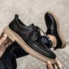 Autumn Brock Men's Shoes British Style Men's Dress Business Casual Leather Shoes Cowhide Trend Retro Tooling Board Shoes