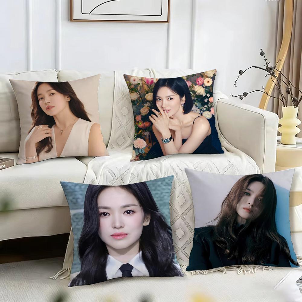 Song Hye - Kyo Cushion Cover Reversible Plush Pillow Cover – For car, sofa, bedroom, perfect as a gift.
