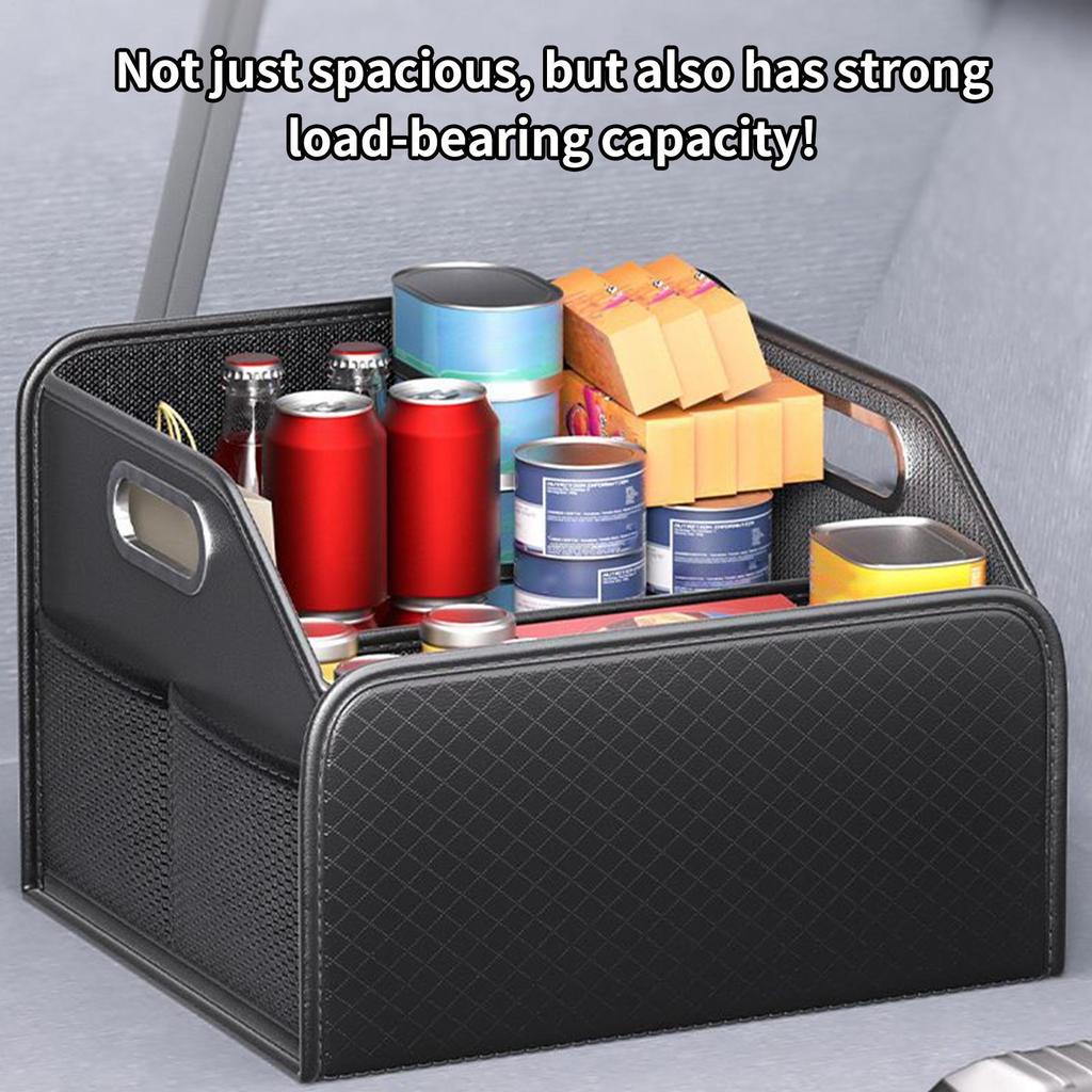 Car Trunk Organizer Large Capacity Multi-Compartment Box Folding Car Trunk Storage Organizer for SUV RV Sedan Automotive Vehicle