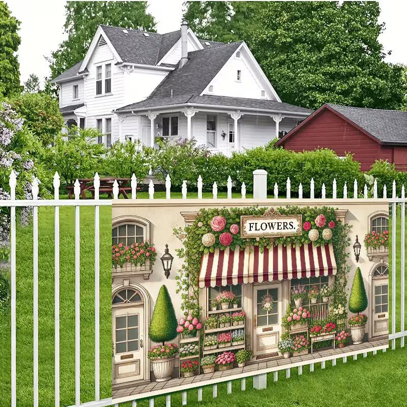 2D Vintage Flower Shop Backdrop, Romantic Floral Store Photography Background