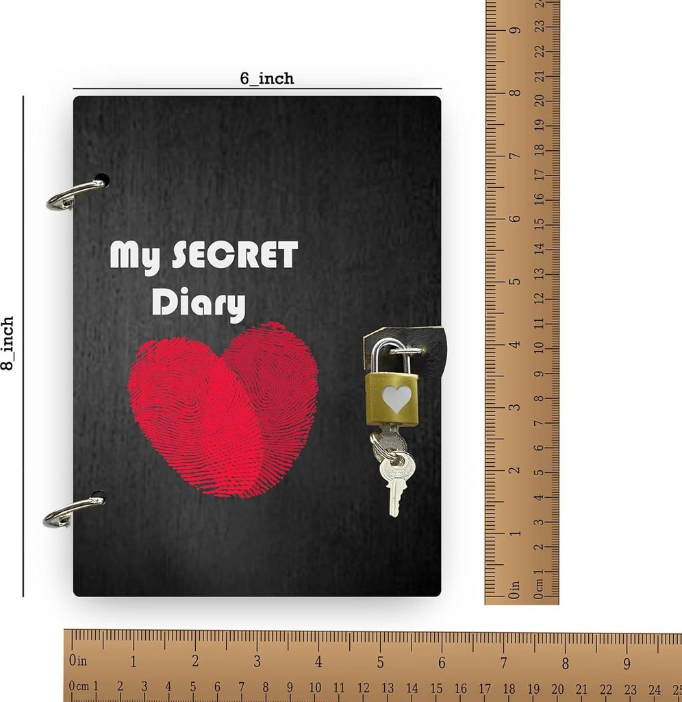 Doplňovatelný kroužkový dřevěný obal Tištěný tajný deník s klíčem a zámkem Nelinkované papírové listy Zápisníky pro psaní Sladké vzpomínky Deník Plánovač