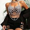Multi Layer Halter Body Chain Top Sparkly Draped Chest Jewelry Accent for Festival Outfit, Stagewear and Evening Looks