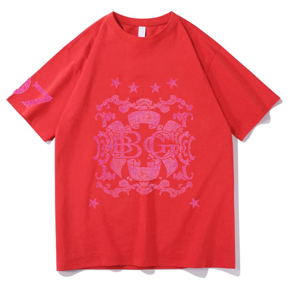 

Bad Gyal Pure Cotton Casual T Shirts Camiseta Emblema BG Exclusive Women Men High Quality Round Neck Short Sleeve Top Streetwear XS червоний