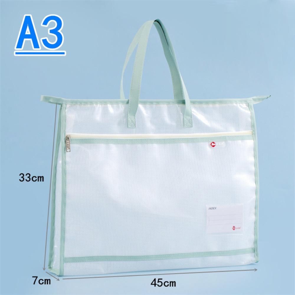 A3 A4 Project Bag Large File Bag for Quilting Craft Storage Bag Transparent Grid Mesh Zipper Drawing Sketch Storage Bags