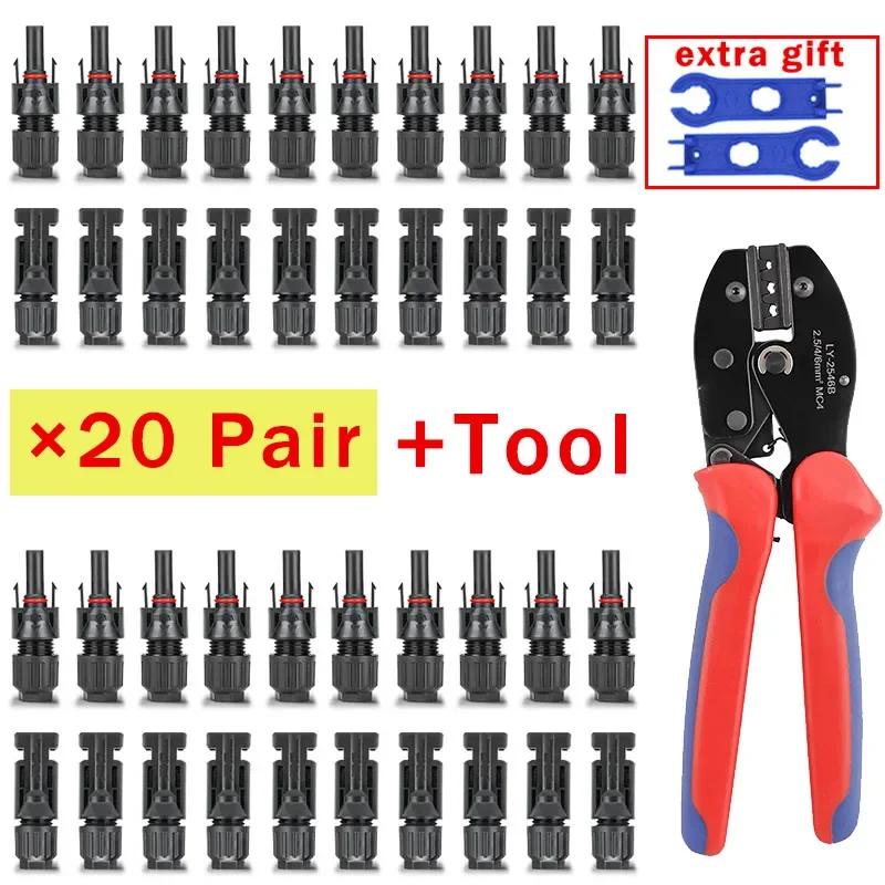 600/400/200/100/40/20/10Pcs Solar Connectors PV Plugs 1000V 30A Solar Panel Connector Kit Available for PV/MC Cables 2.5/4/6mm²