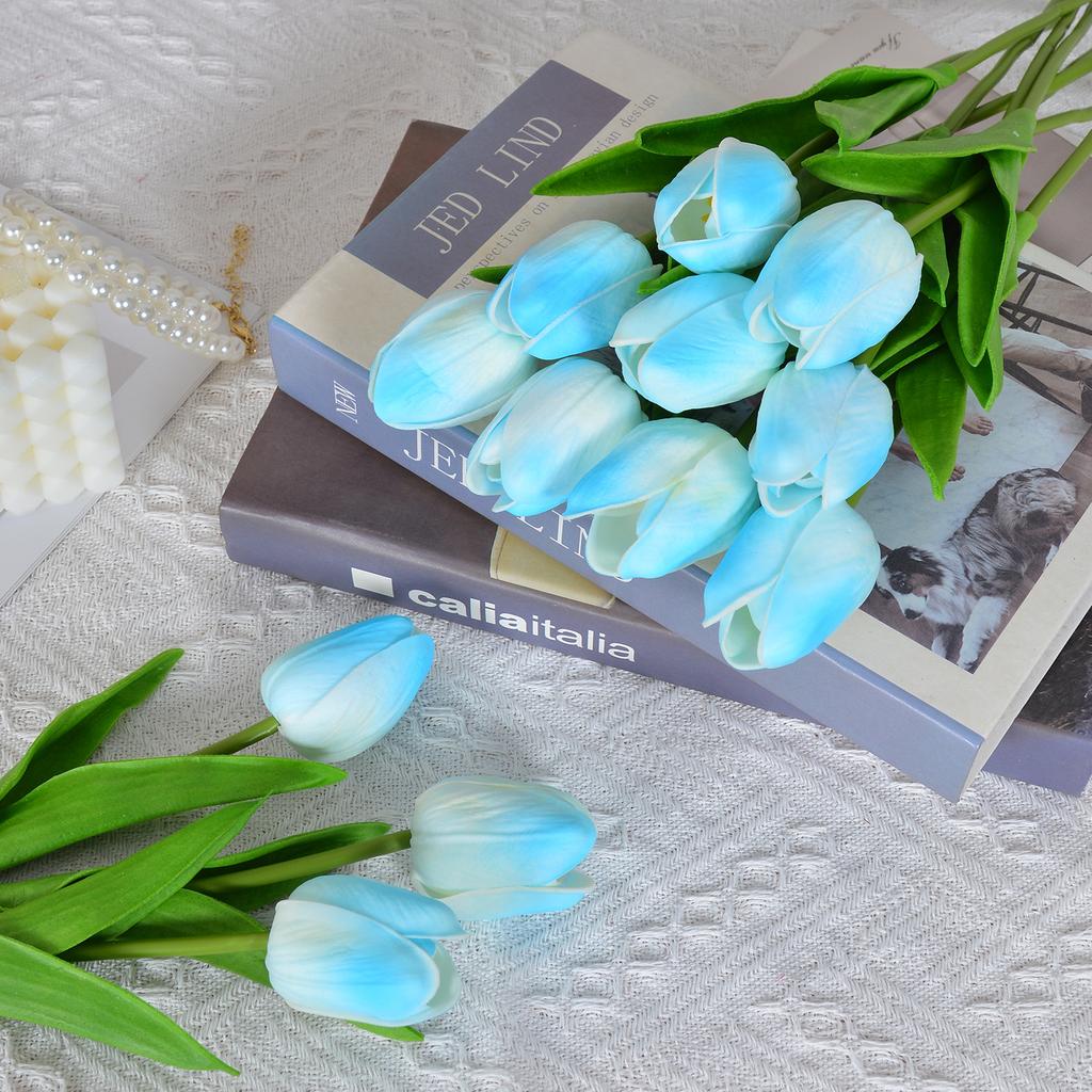 30 Stück Künstliche Tulpen 34cm Real Touch PU Kunstblumen Tulpenstiele für Hochzeit Frühlingsstrauß Blumengesteck Zuhause Büro Party Dekoration