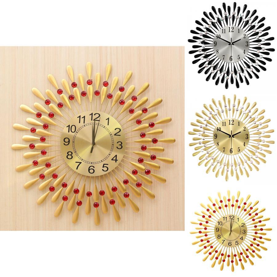 Modern Iron Art Wall Clock With Silent Sweep Movement For Living Room Decor