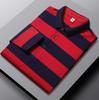 Gestreiftes Baumwollhemd für Herren mittleren Alters, langärmeliges T-Shirt für Herren mittleren Alters, ST-Shirt