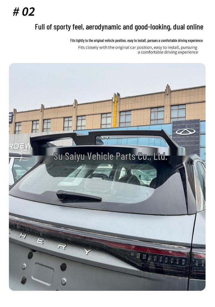 Chery Tiggo 8L Black Warrior GK Style Rear Spoiler - Hole-Free Diffuser