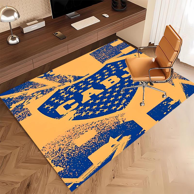 1pc Club Atlético Boca Juniors Print Area Rug - Soft, Washable Non-Slip Indoor Mat, Living Room, Home Office Decorative Rug,Office Decorative