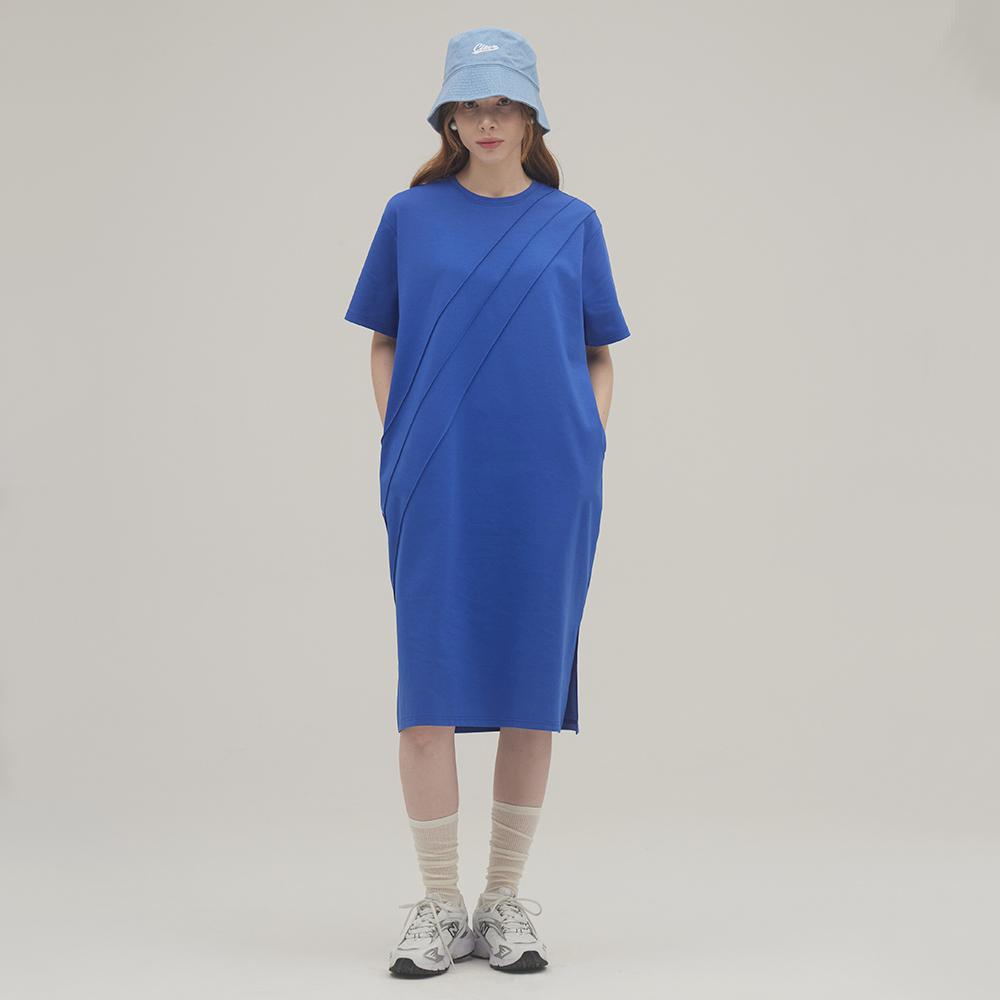 Sinbi Supima Round Pintuck Short Sleeve Slit Dress_Svop240401