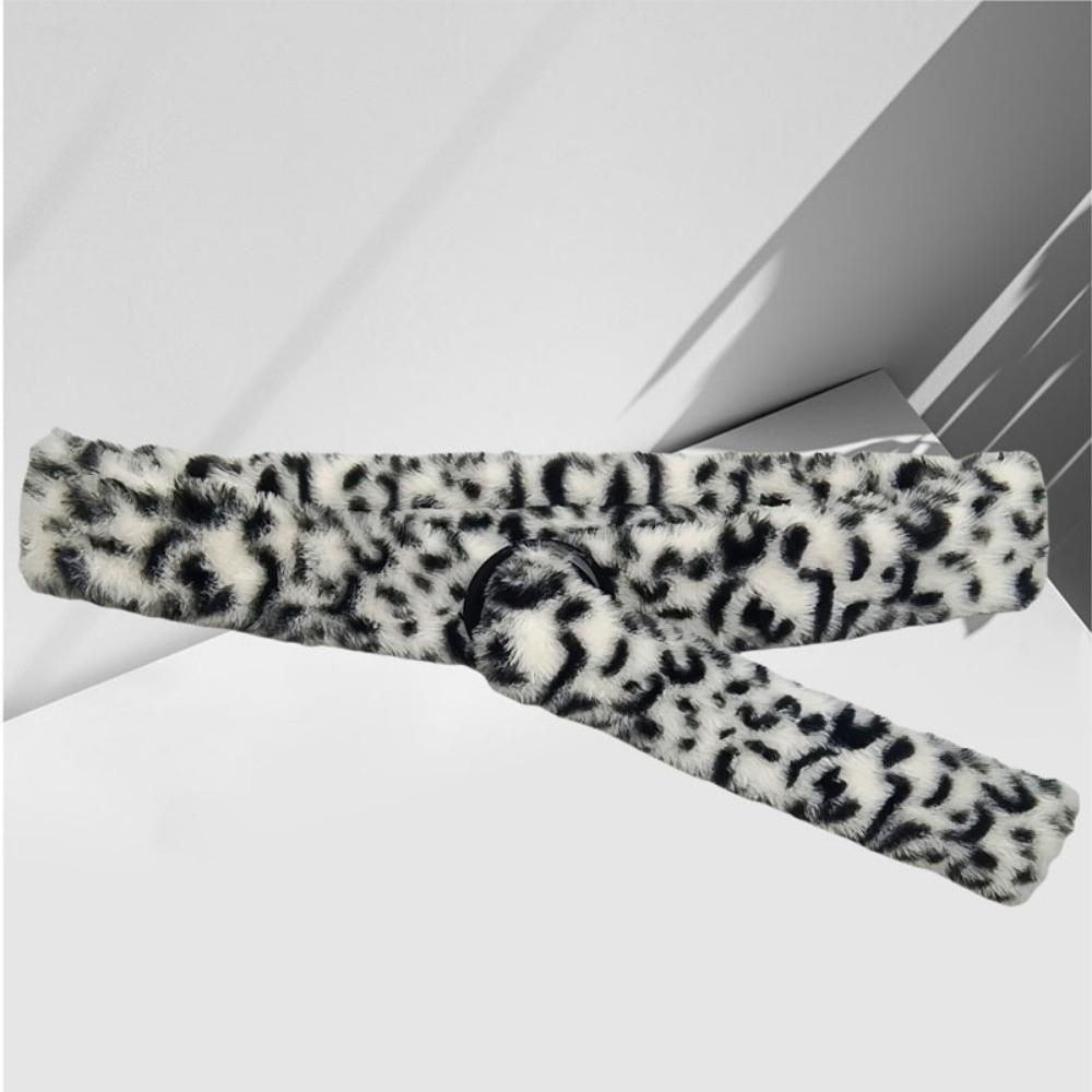 Leopard Print Furry Plush Belt Sexy Tassels Waistband Y2K Waist Belt  Costumes Accessory