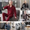 Men's pure cotton pajamas Dad's long-sleeved loungewear for the elderly Men's spring, autumn and winter red natal year suit