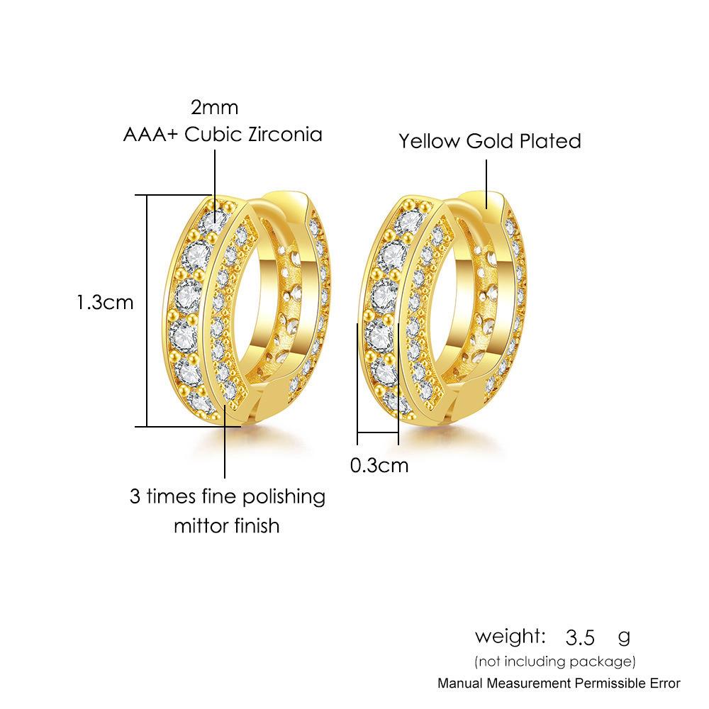 2PC Men's Fashion Simple Earrings Zircon Accessories Suitable for Date, Party, Festival Gifts