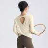 Women S Long Sleeve Yoga Sports Set Loose Fit Workout Top For Pilates Running
