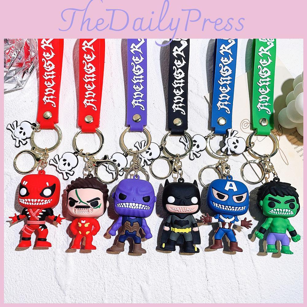 Unique Superhero Keychain Dark Version Featuring Captain America Hulk Batman Iron Man